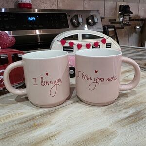 Romantic Pink 'I Love You' Mug Set